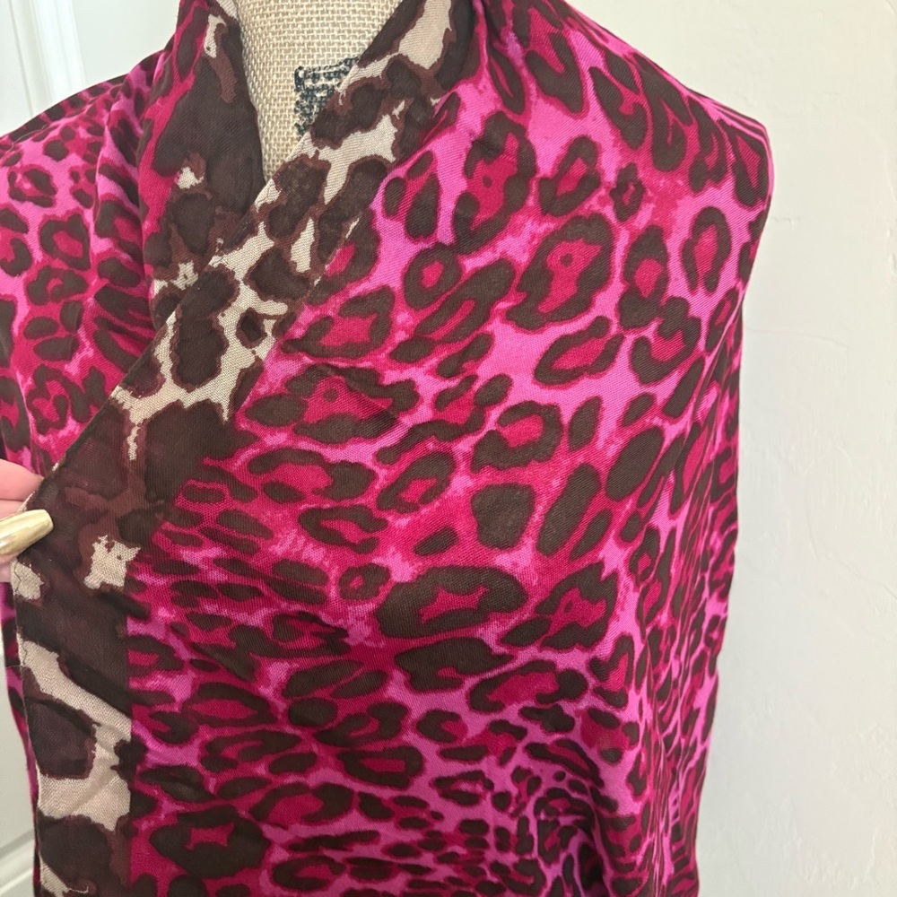 Joan Rivers Animal Leopard Giraffe Print Long Sca… - image 4